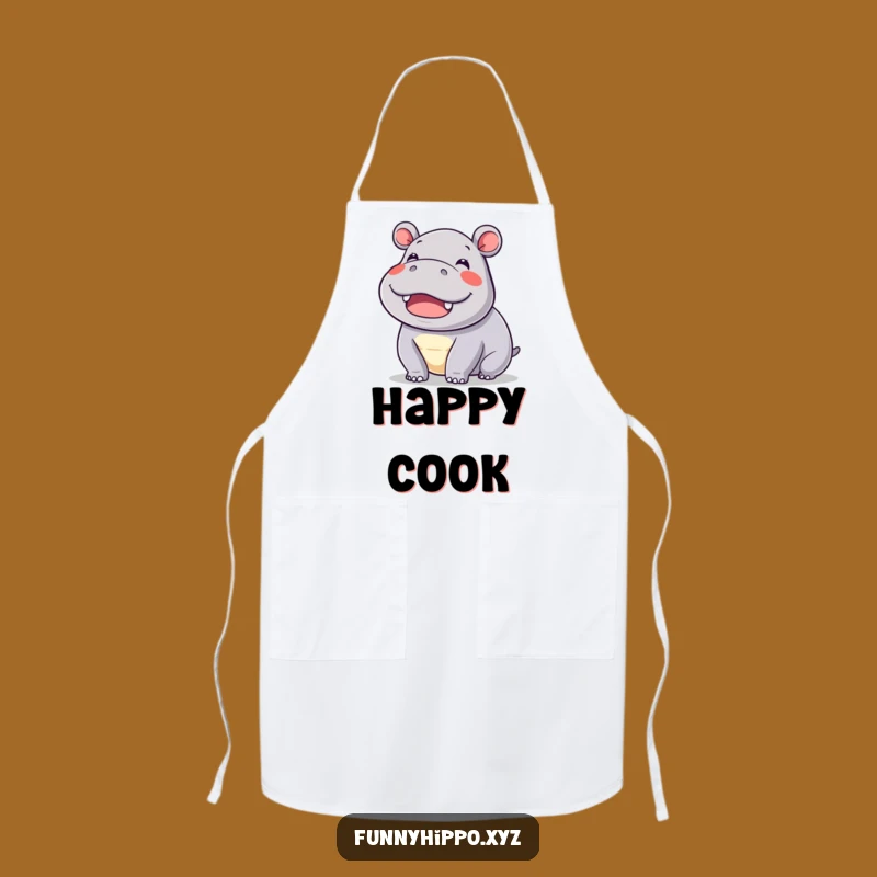 Funny Kawaii Hippo Ear Chef Apron - Delightful Wiggle Kitchen Fun