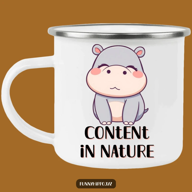 Funny Kawaii Hippo Camping Mug - Outdoor Blissful Coffee Cup