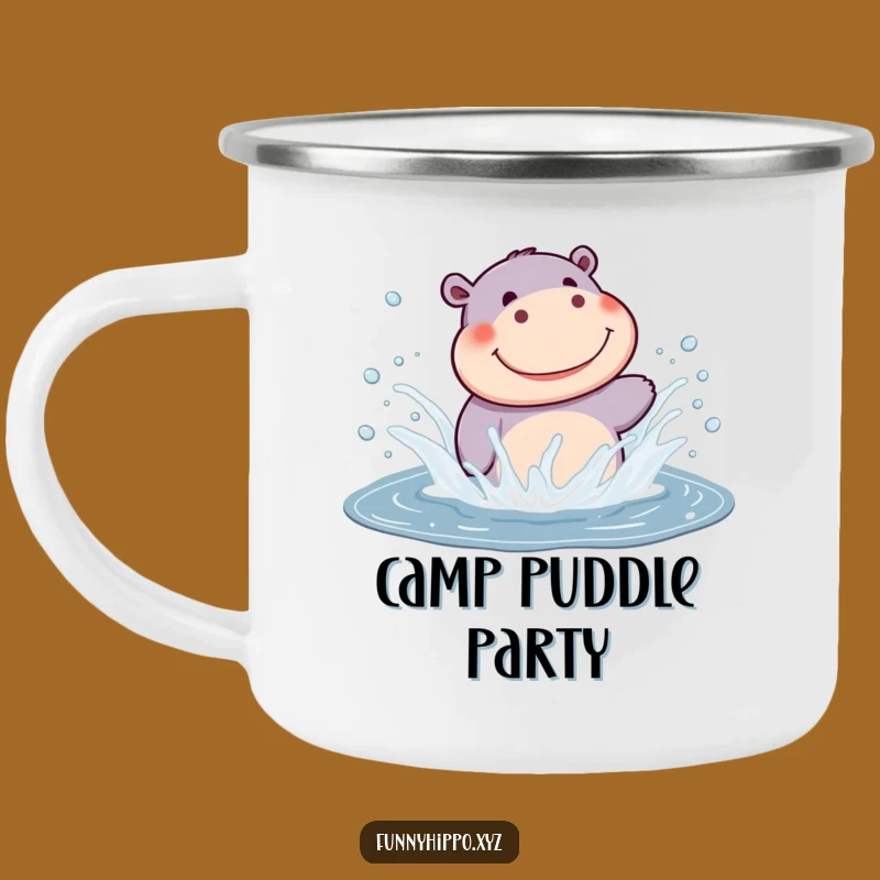 Funny Kawaii Hippo Camping Mug: Splashy Adventures Await!