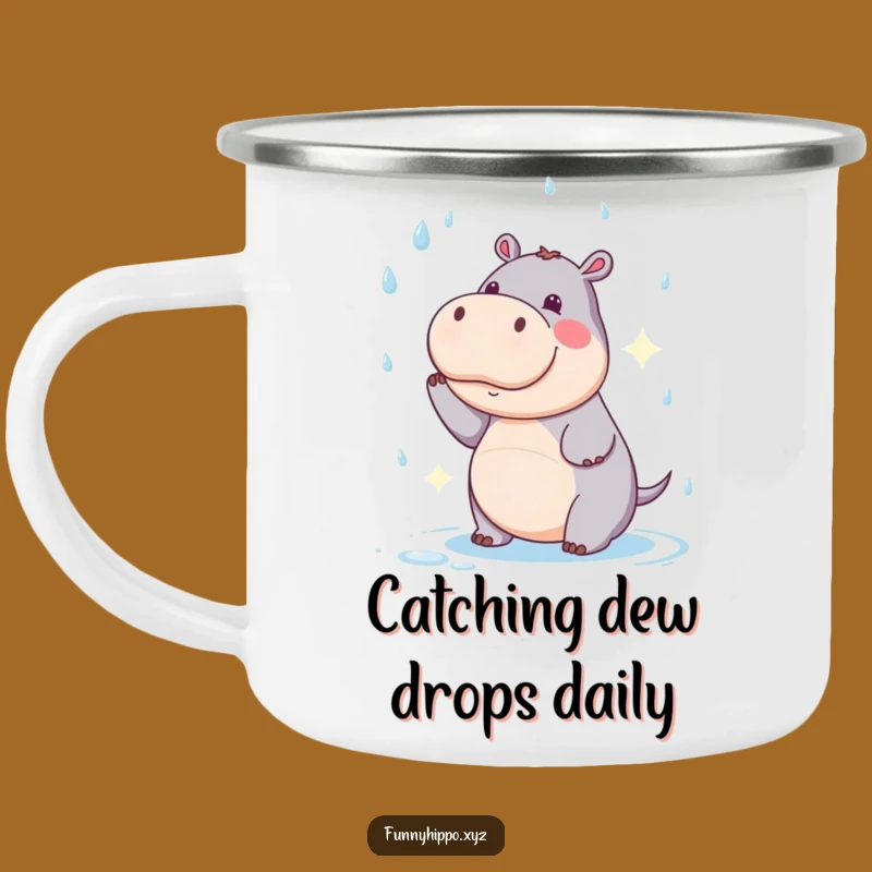 Funny Kawaii Hippo Camping Mug: Trailside Chuckles, Great Outdoors Gift