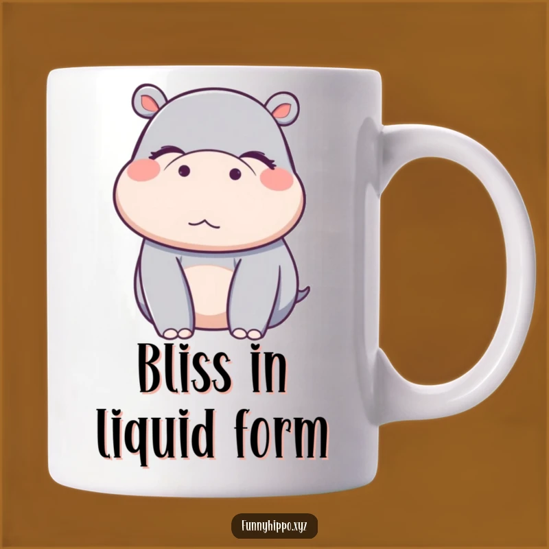 Funny Kawaii Hippo Mug Gift - Pure Delight Blissful Hippo Coffee Cup