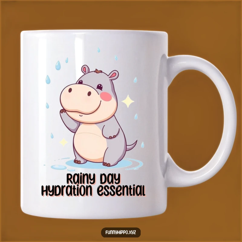 Funny Kawaii Hippo Rain Catcher Mug: A Hilarious Gift for Hippo Lovers