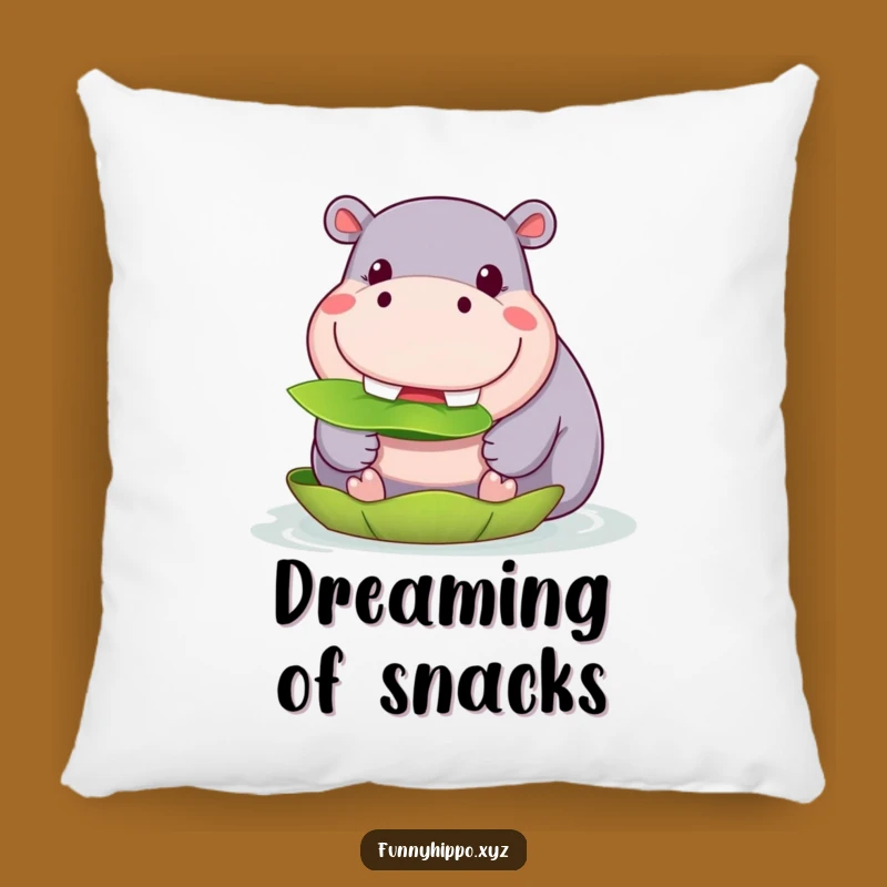 Funny Kawaii Hippo Lily Pad Pillow: Cozy Munching Comfort