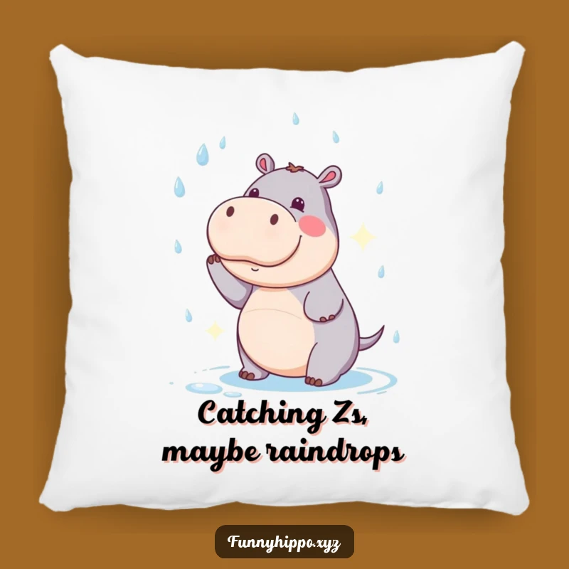 Funny Kawaii Hippo Pillow: Comfy, Comical Raindrop Hugger, Sweet Gift