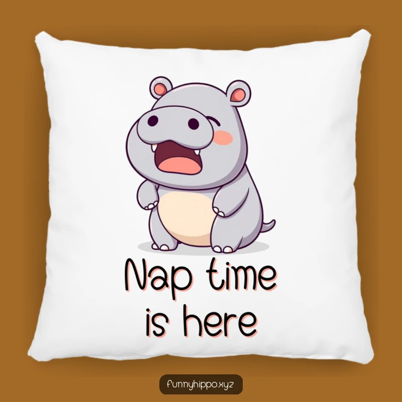 Funny Kawaii Hippo Yawn Pillow: Sleepy Comfort, Dreamy Gift