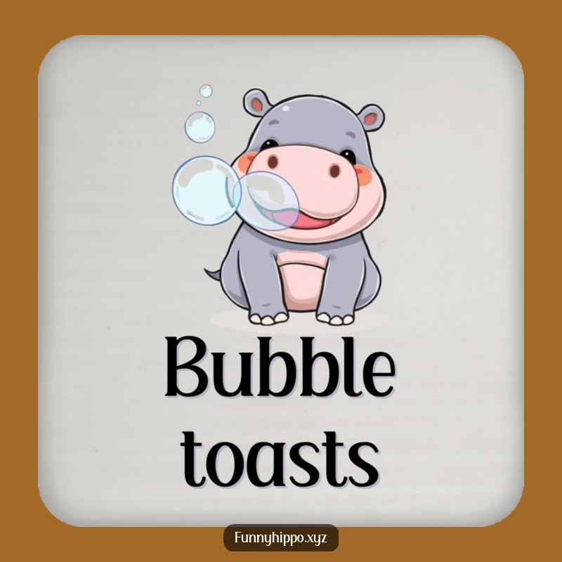 Funny Kawaii Hippo Bubble Coaster Set - Cute Snout Drink Protector