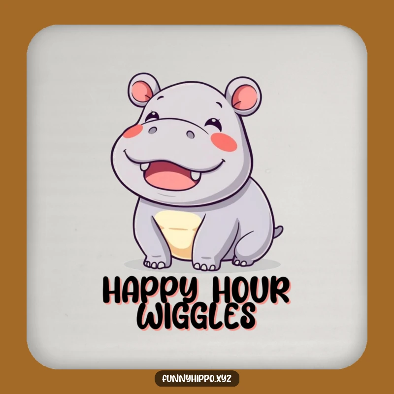 Funny Kawaii Hippo Ear Coaster Set - Cute Wiggle Drink Protector