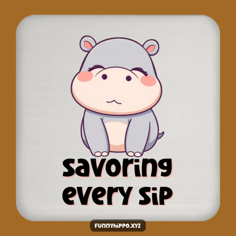 Funny Kawaii Hippo Drink Coaster - Blissful Protection for Tables