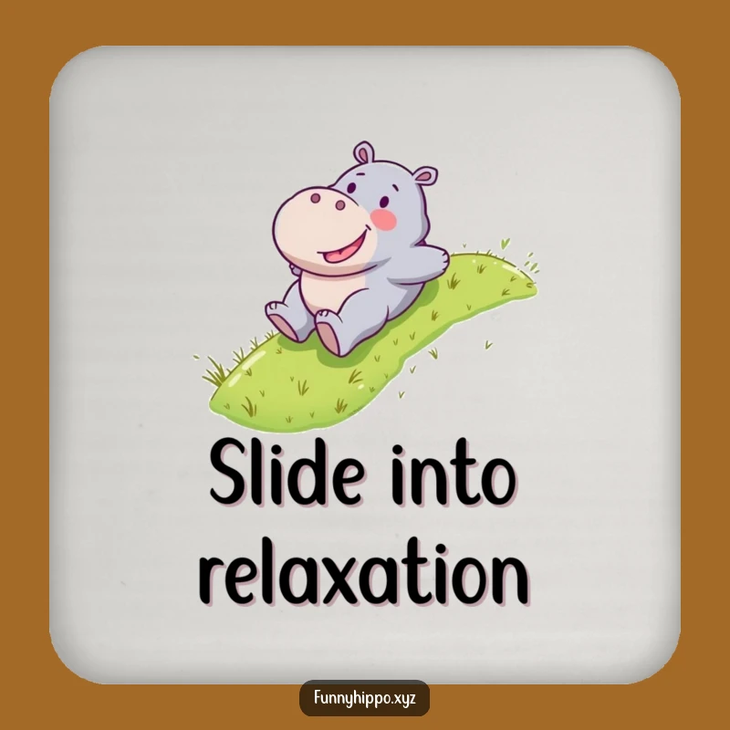 Funny Kawaii Hippo Drink Coaster - Happy Sliding Protection for Tables