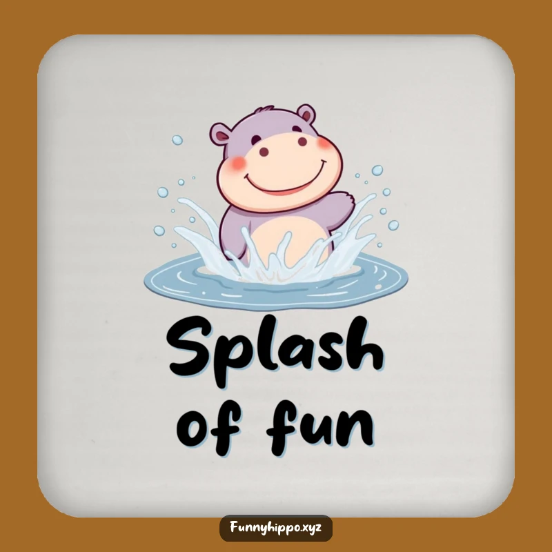 Funny Kawaii Hippo Drink Coaster: Protect Surfaces with Splashy Charm