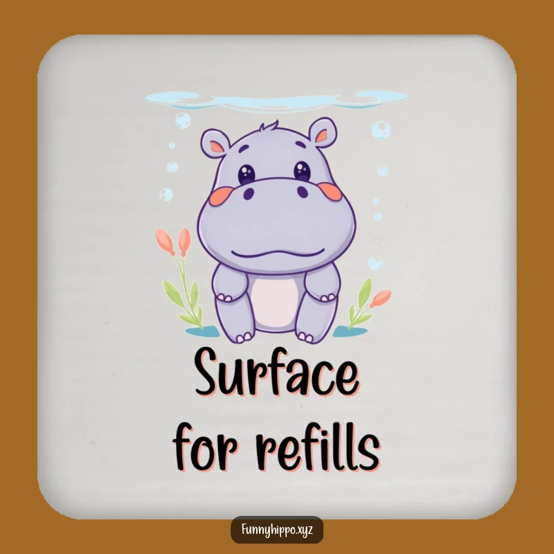 Funny Kawaii Hippo Surprise Coaster: Don't Spill the Shock, Gift Set