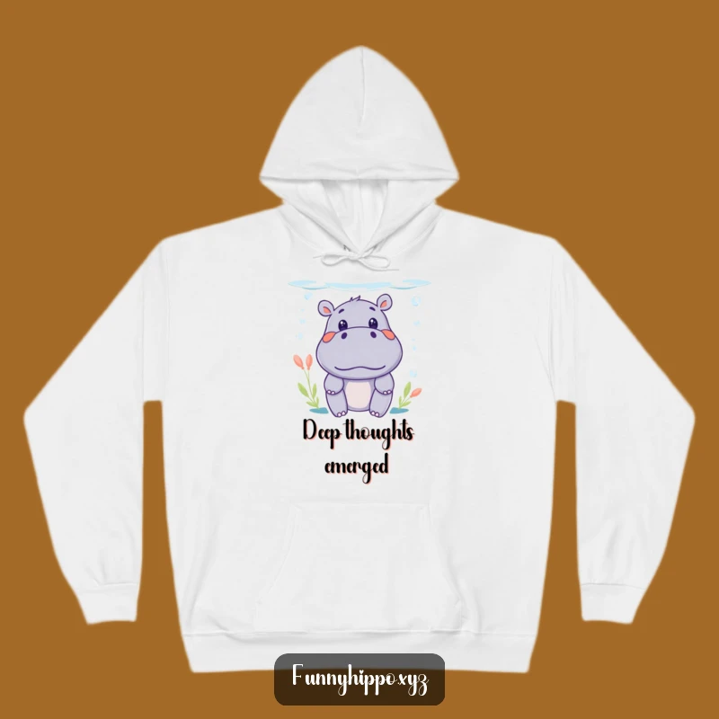 Funny Kawaii Hippo Surprise Hoodie: Cozy Peek-a-Boo, Comfy Gift