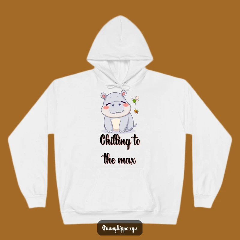 Funny Kawaii Hippo Listening Hoodie: Cozy Blissful Comfort