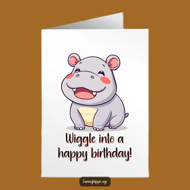 Free Printable Birthday Card: Kawaii Hippo Ear Wiggles - Funny Downloadable Gift!