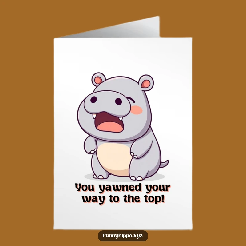 Free Printable Hippo Congratulations Card - Happy Yawn Downloadable Gift