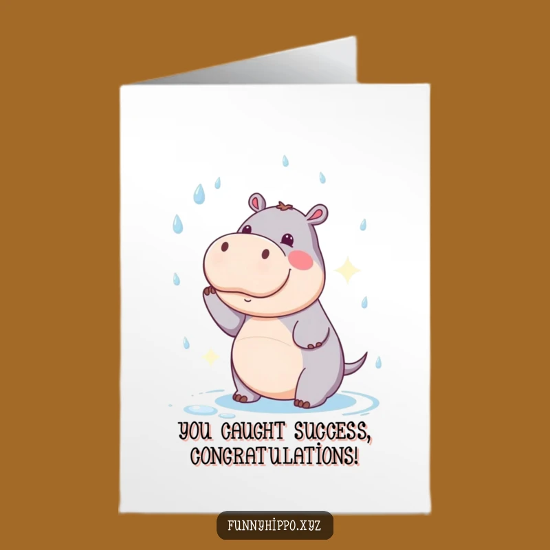Free Printable Hippo Congratulations Card - Joyful Rain Catching Downloadable Gift