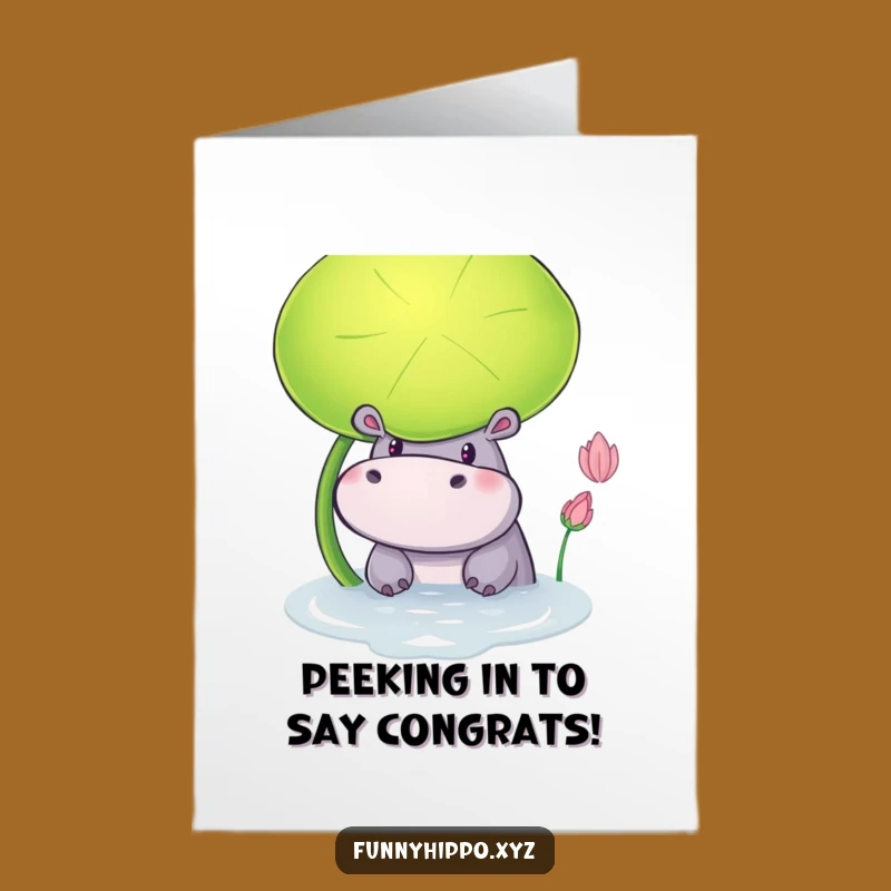 Free Printable Congrats Card: Hippo Lily Pad Reveal! Downloadable & Funny DIY Gift.