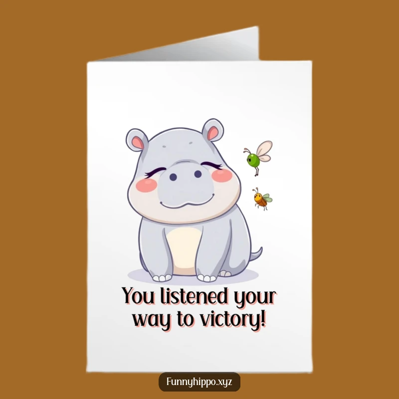 Relaxed Congrats Free Printable Hippo Card - Funny Downloadable Gift