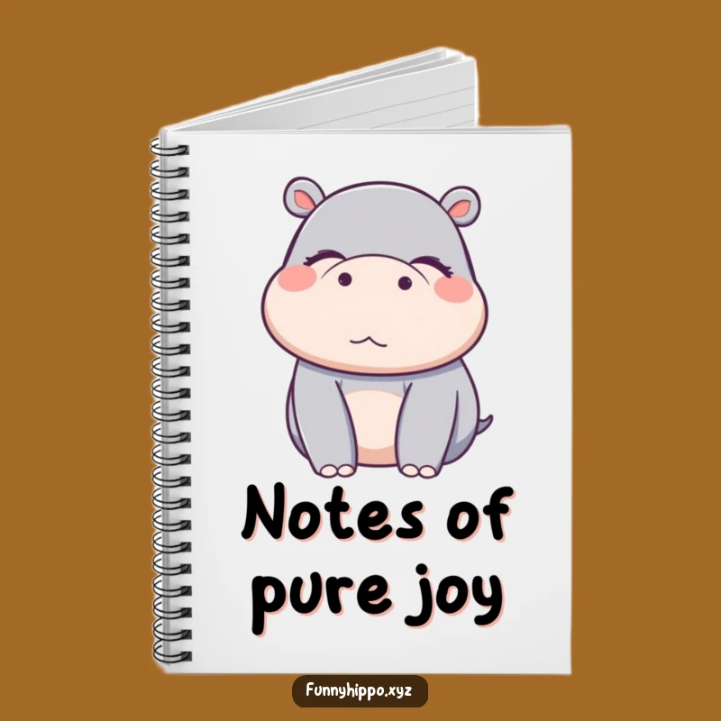 Funny Kawaii Hippo Notebook - Lined Journal for Blissful Thoughts & Notes
