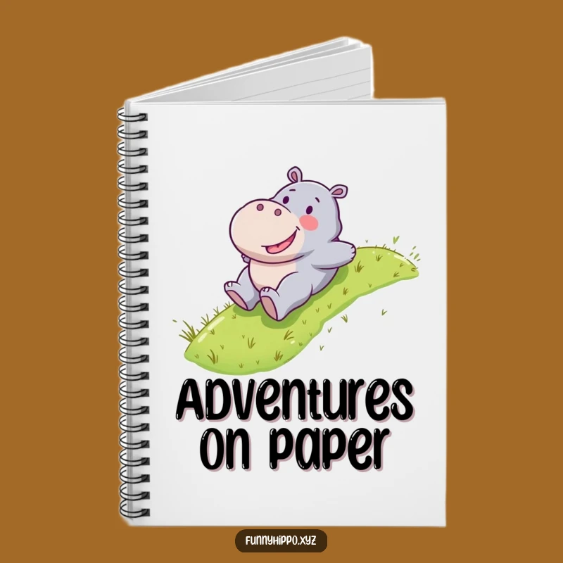 Funny Kawaii Hippo Notebook - Lined Journal for Sliding Adventures & Notes