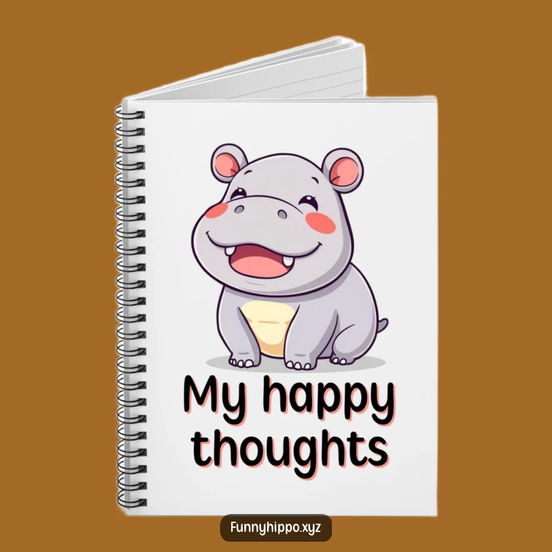 Kawaii Hippo Ear Notebook - Funny Cute Hippo Journal for Ideas