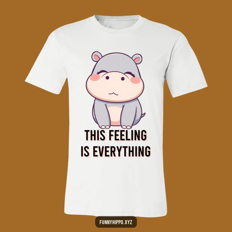 Funny Kawaii Hippo T-Shirt - Pure Delight Blissful Hippo Tee